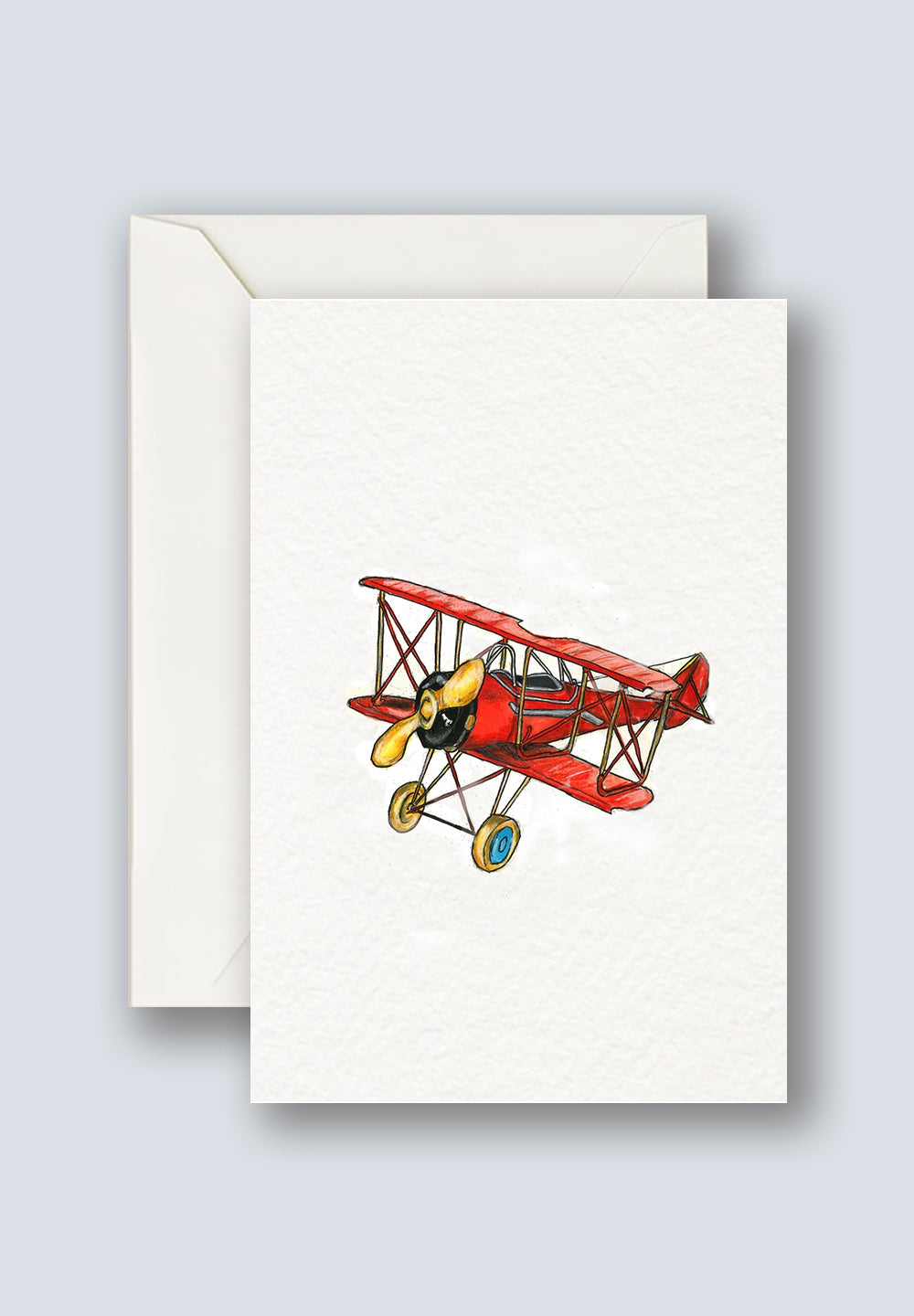 Vintage Toy Airplane Greeting Card 1